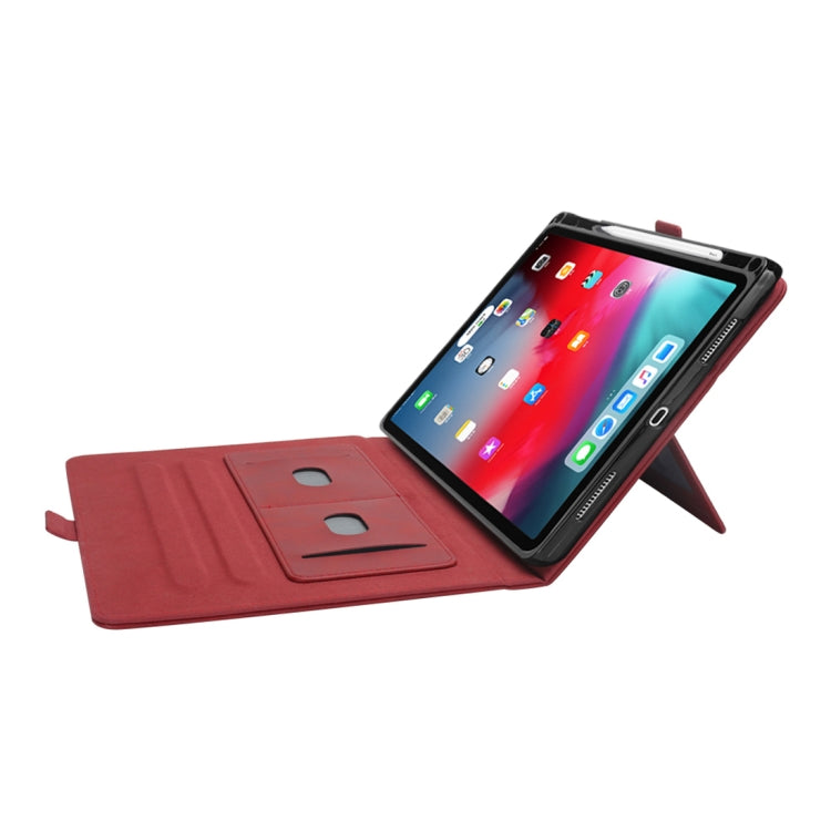 Horizontal Flip Double Holder Leather Case for iPad Pro 11 inch (2018), with Card Slots & Photo Frame & Pen Slot