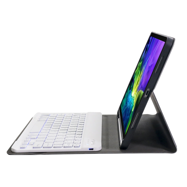 A11BS 2020 Ultra-thin ABS Detachable Bluetooth Keyboard Tablet Case for iPad Pro 11 inch (2020), with Backlight & Pen Slot & Holder