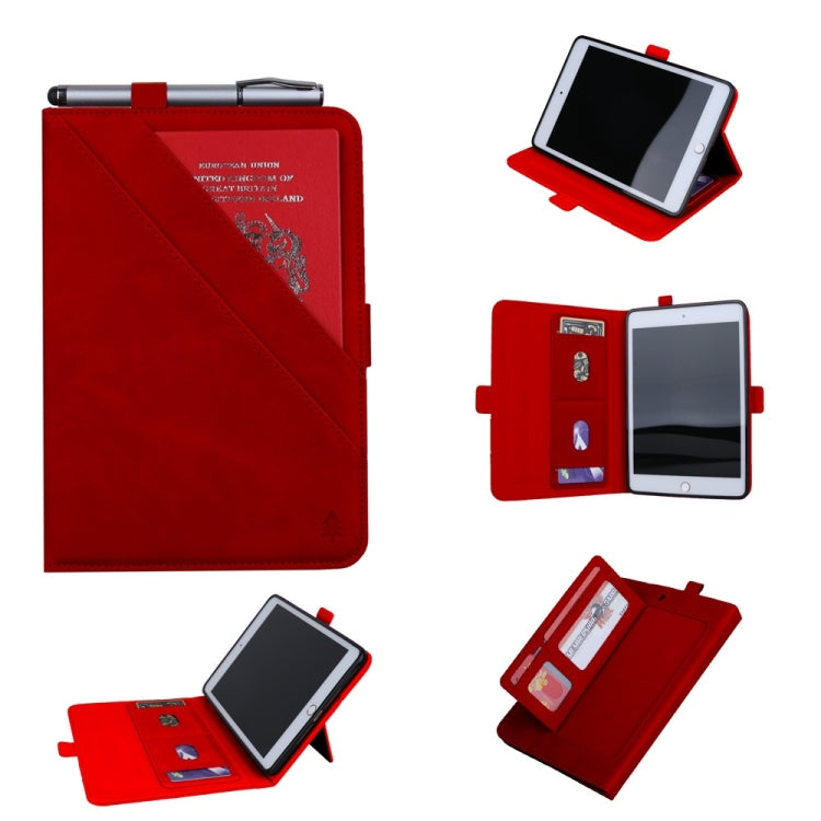 Horizontal Flip Double Holder Leather Case for iPad Mini (2019), with Card Slots & Photo Frame & Pen Slot