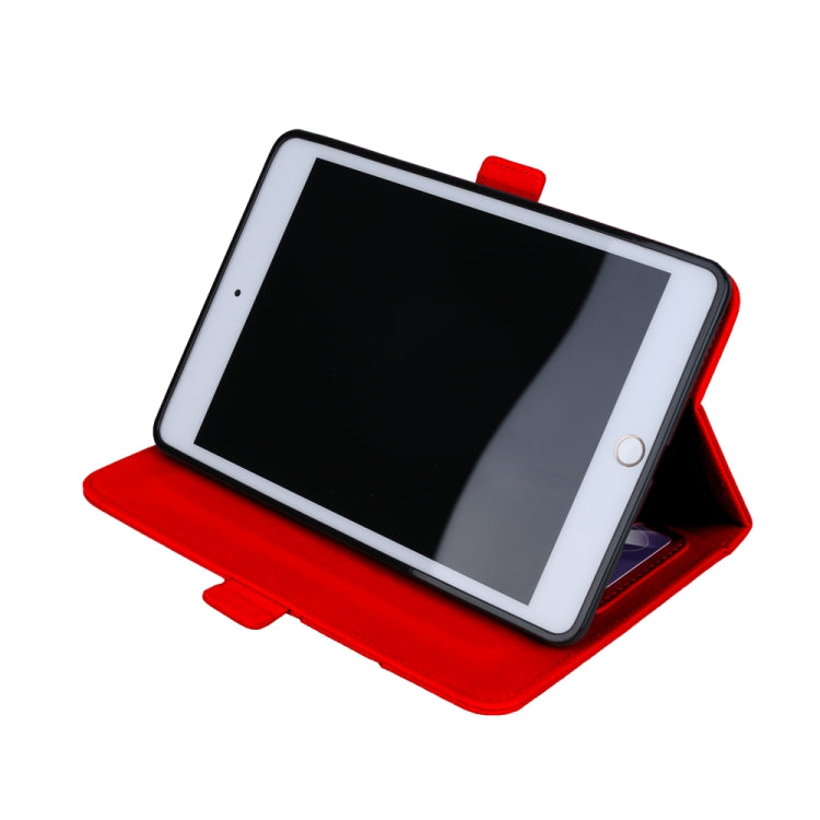 Horizontal Flip Double Holder Leather Case for iPad Mini (2019), with Card Slots & Photo Frame & Pen Slot