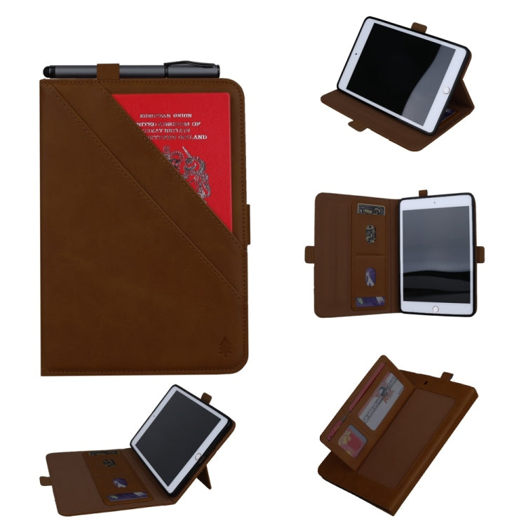 Horizontal Flip Double Holder Leather Case for iPad Mini (2019), with Card Slots & Photo Frame & Pen Slot