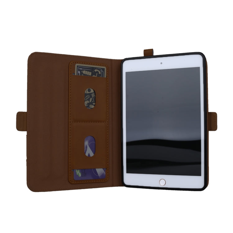 Horizontal Flip Double Holder Leather Case for iPad Mini (2019), with Card Slots & Photo Frame & Pen Slot