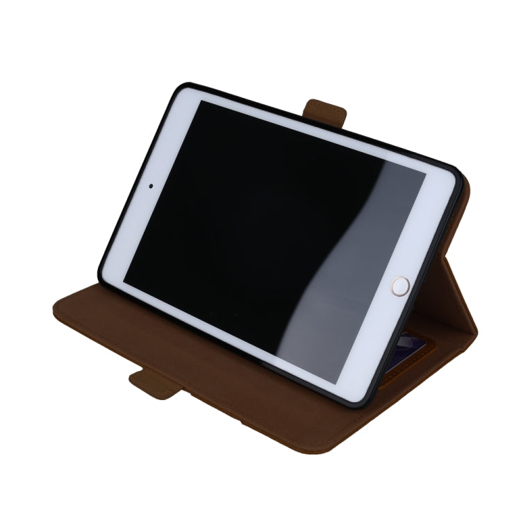 Horizontal Flip Double Holder Leather Case for iPad Mini (2019), with Card Slots & Photo Frame & Pen Slot