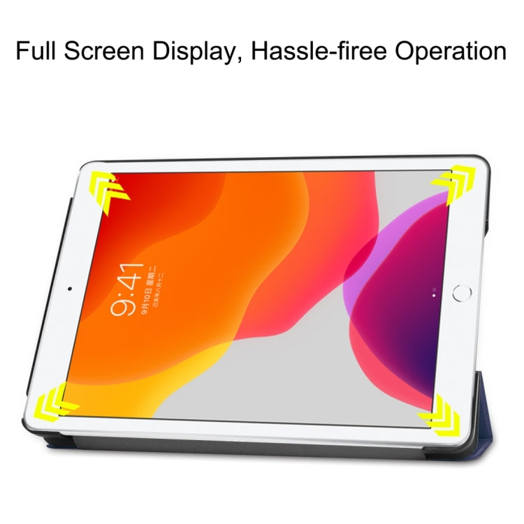 For iPad 10.2 Custer Texture Horizontal Flip Smart PU Leather Case with Sleep / Wake-up Function & Three-folding Holder