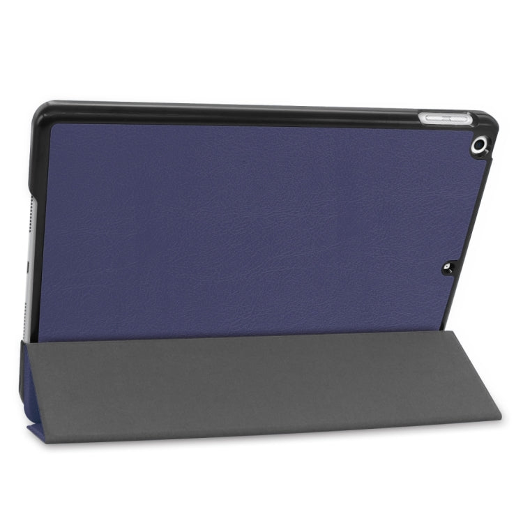 For iPad 10.2 Custer Texture Horizontal Flip Smart PU Leather Case with Sleep / Wake-up Function & Three-folding Holder