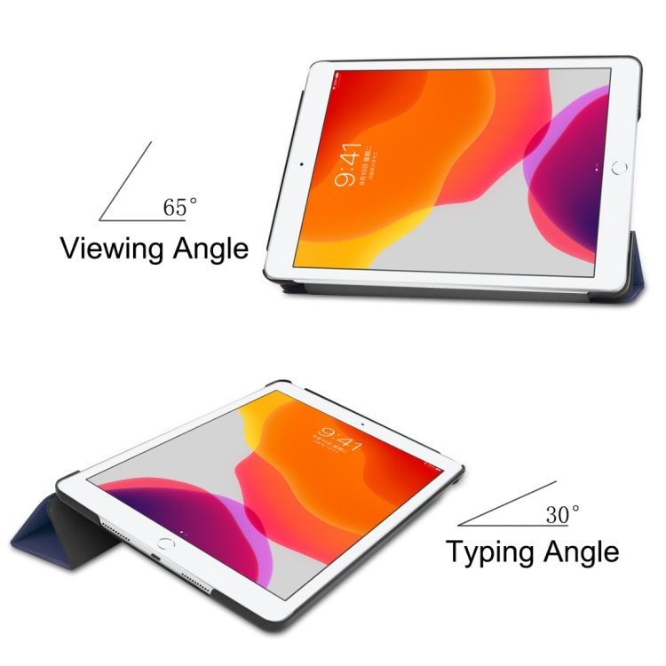 For iPad 10.2 Custer Texture Horizontal Flip Smart PU Leather Case with Sleep / Wake-up Function & Three-folding Holder