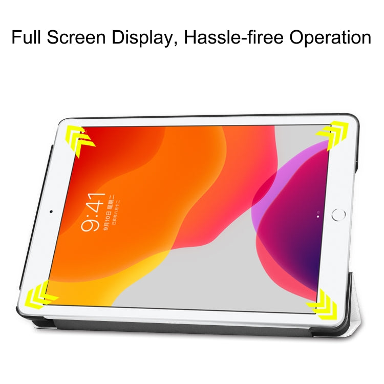 For iPad 10.2 Custer Texture Horizontal Flip Smart PU Leather Case with Sleep / Wake-up Function & Three-folding Holder