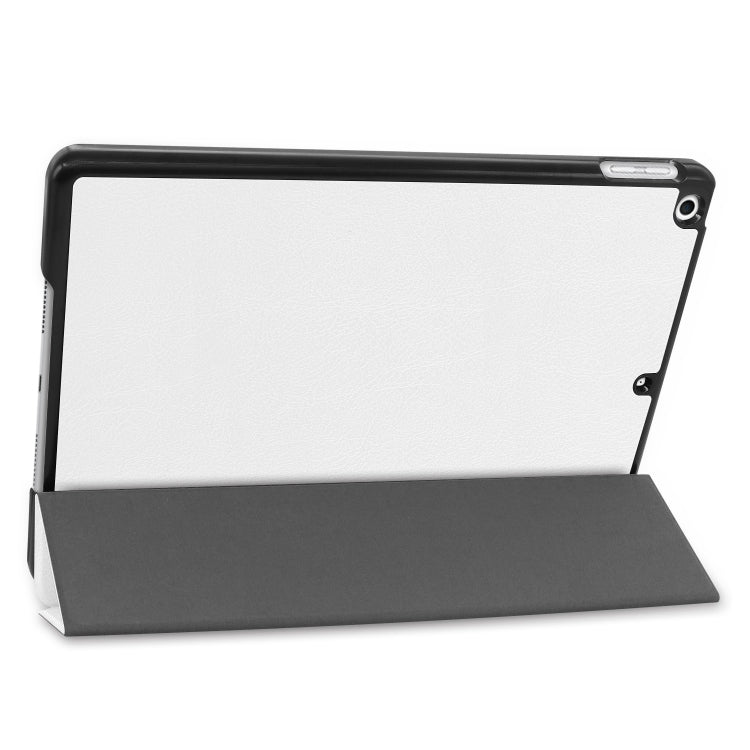 For iPad 10.2 Custer Texture Horizontal Flip Smart PU Leather Case with Sleep / Wake-up Function & Three-folding Holder