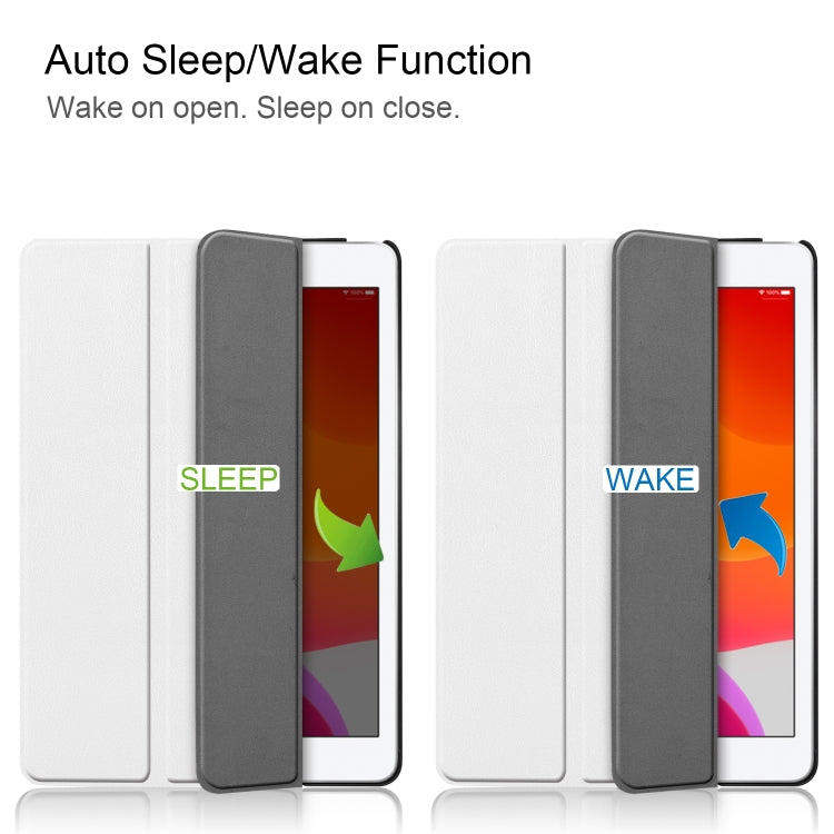 For iPad 10.2 Custer Texture Horizontal Flip Smart PU Leather Case with Sleep / Wake-up Function & Three-folding Holder