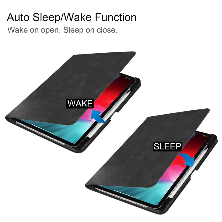 Solid Color Cowhide Texture Horizontal Flip PU Leather Case for iPad Pro 11 inch (2018), with Holder & Sleep / Wake-up Function