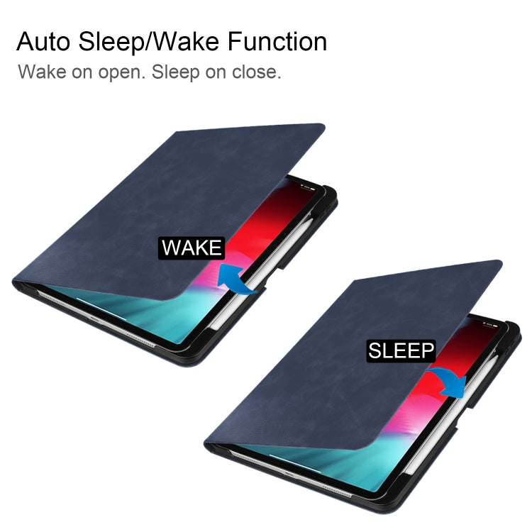 Solid Color Cowhide Texture Horizontal Flip PU Leather Case for iPad Pro 11 inch (2018), with Holder & Sleep / Wake-up Function