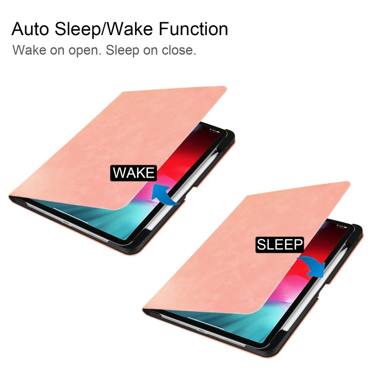 Solid Color Cowhide Texture Horizontal Flip PU Leather Case for iPad Pro 11 inch (2018), with Holder & Sleep / Wake-up Function