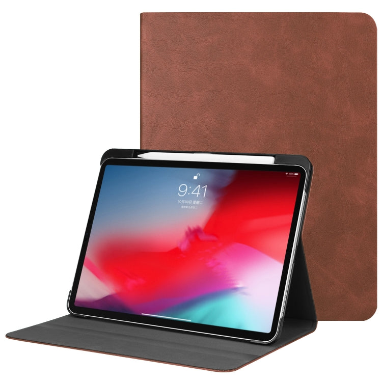 Solid Color Cowhide Texture Horizontal Flip PU Leather Case for iPad Pro 11 inch (2018), with Holder & Sleep / Wake-up Function