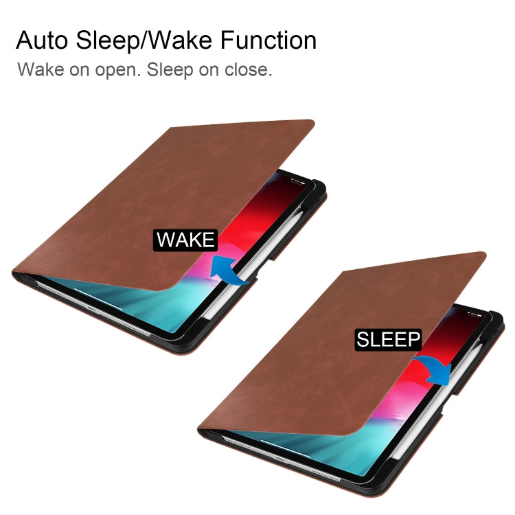 Solid Color Cowhide Texture Horizontal Flip PU Leather Case for iPad Pro 11 inch (2018), with Holder & Sleep / Wake-up Function