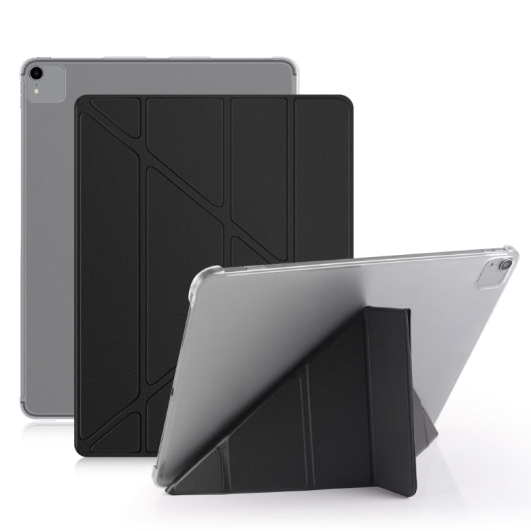 Multi-folding Shockproof  PC + PU Leather Protective Case for iPad Pro 12.9 2018 / 2020, with Holder & Sleep / Wake-up Function
