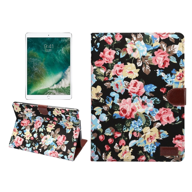 For iPad Pro 10.5 inch Flower Pattern Cloth Surface Horizontal Flip Leather Protective Case with Holder & Card Slots & Wallet & Sleep