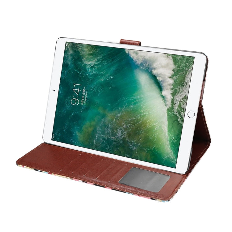 For iPad Pro 10.5 inch Flower Pattern Cloth Surface Horizontal Flip Leather Protective Case with Holder & Card Slots & Wallet & Sleep