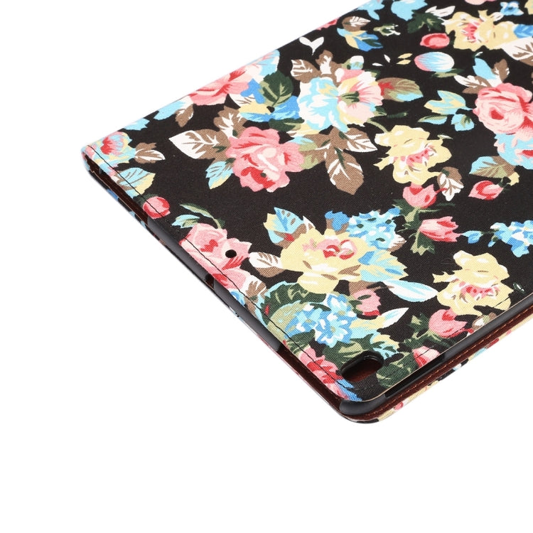 For iPad Pro 10.5 inch Flower Pattern Cloth Surface Horizontal Flip Leather Protective Case with Holder & Card Slots & Wallet & Sleep
