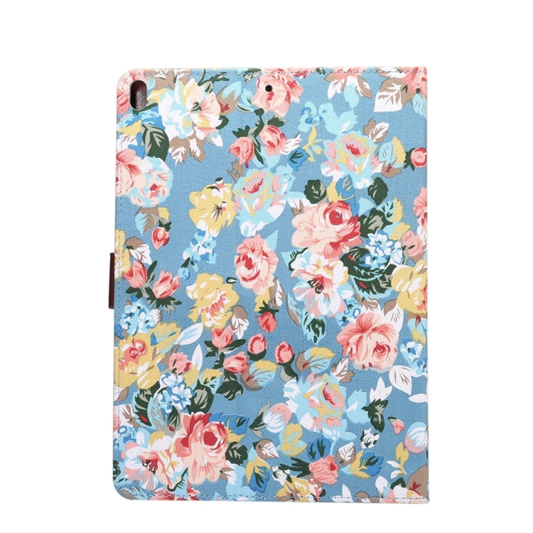 For iPad Pro 10.5 inch Flower Pattern Cloth Surface Horizontal Flip Leather Protective Case with Holder & Card Slots & Wallet & Sleep