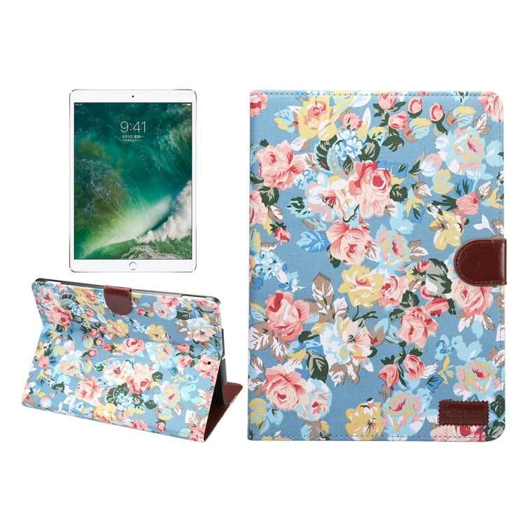 For iPad Pro 10.5 inch Flower Pattern Cloth Surface Horizontal Flip Leather Protective Case with Holder & Card Slots & Wallet & Sleep