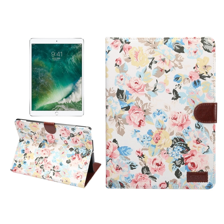 For iPad Pro 10.5 inch Flower Pattern Cloth Surface Horizontal Flip Leather Protective Case with Holder & Card Slots & Wallet & Sleep