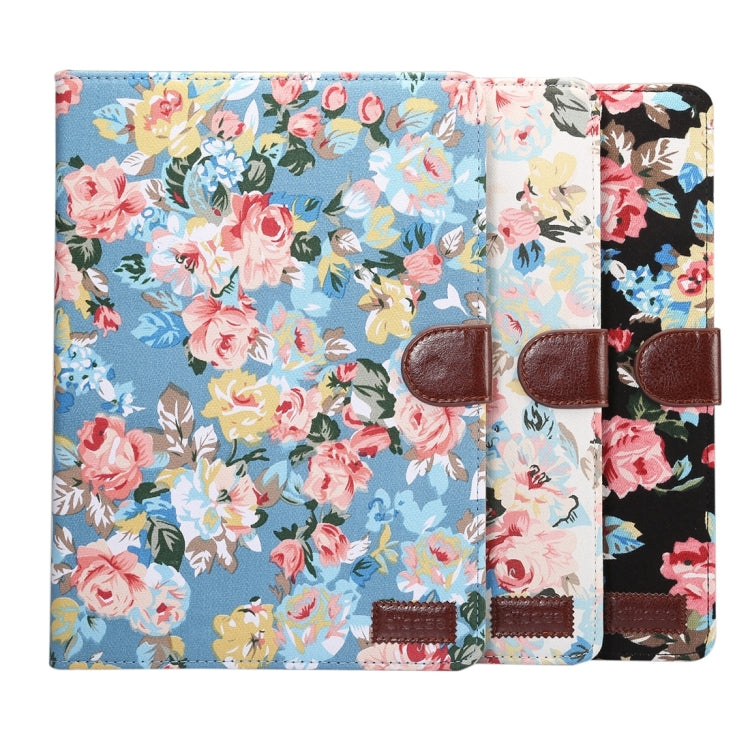 For iPad Pro 10.5 inch Flower Pattern Cloth Surface Horizontal Flip Leather Protective Case with Holder & Card Slots & Wallet & Sleep
