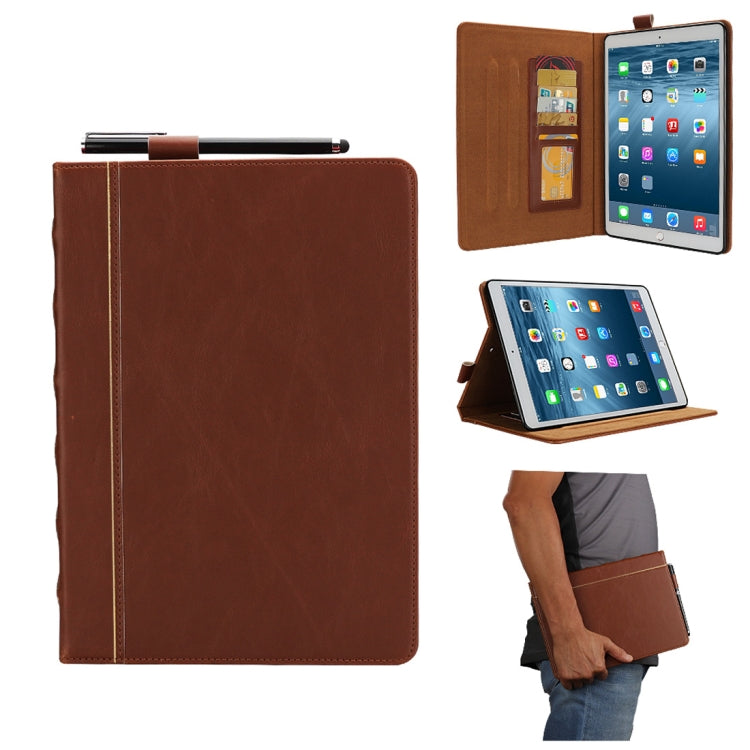 Bible Style Business Horizontal Flip Leather Case for iPad Pro 10.5 inch,  with Card Slots & Pen Slots & Photo Frame(Light Brown)