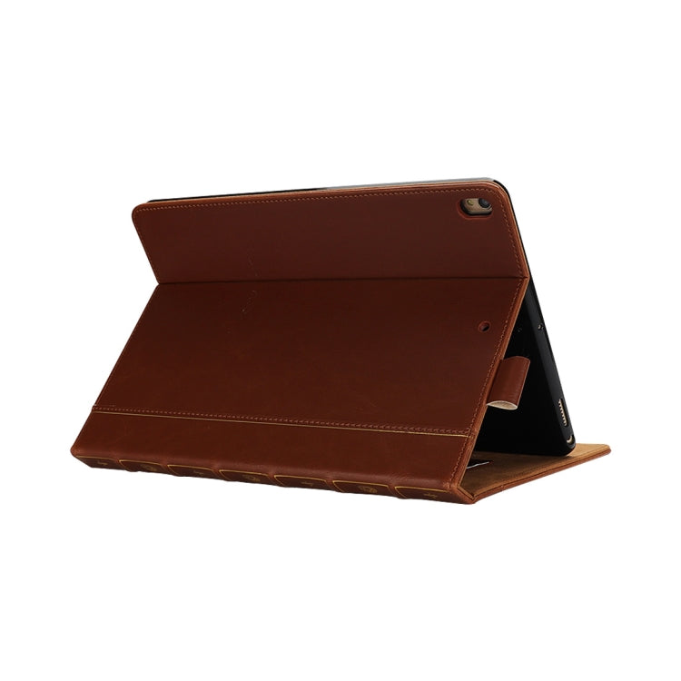 Bible Style Business Horizontal Flip Leather Case for iPad Pro 10.5 inch,  with Card Slots & Pen Slots & Photo Frame(Light Brown)