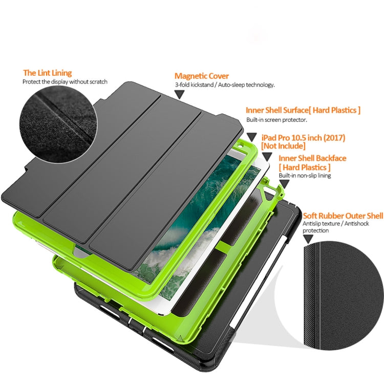 For iPad Pro 10.5 inch (2017) 3-layer Magnetic Protective Case with Smart Cover Auto-sleep & Awake Function