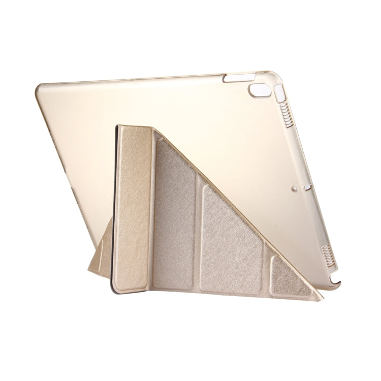 For iPad Pro 10.5 inch Silk Texture Horizontal Deformation Flip Leather Case with 4-folding Holder & Sleep / Wake-up