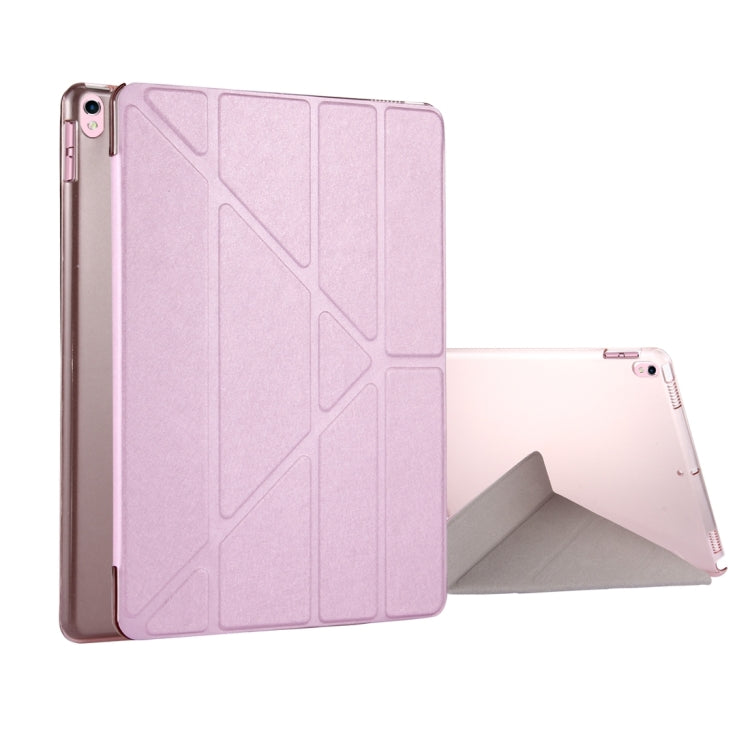 For iPad Pro 10.5 inch Silk Texture Horizontal Deformation Flip Leather Case with 4-folding Holder & Sleep / Wake-up