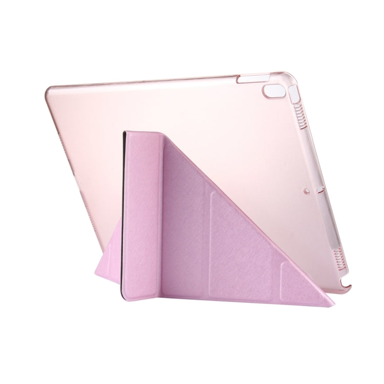 For iPad Pro 10.5 inch Silk Texture Horizontal Deformation Flip Leather Case with 4-folding Holder & Sleep / Wake-up