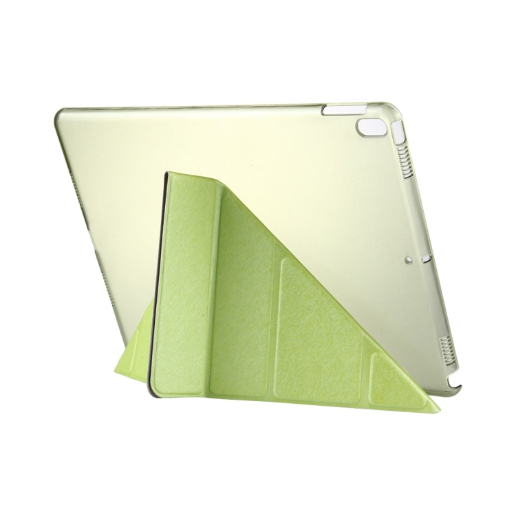 For iPad Pro 10.5 inch Silk Texture Horizontal Deformation Flip Leather Case with 4-folding Holder & Sleep / Wake-up