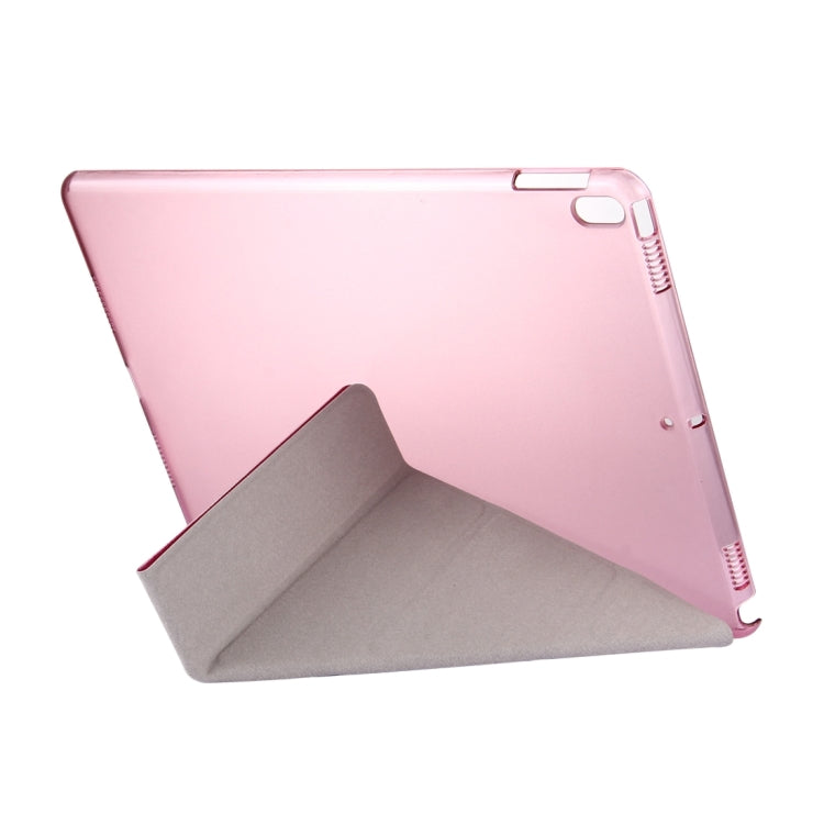 For iPad Pro 10.5 inch Silk Texture Horizontal Deformation Flip Leather Case with 4-folding Holder & Sleep / Wake-up