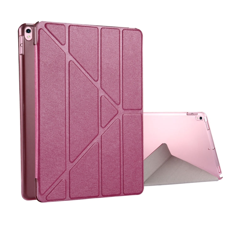 For iPad Pro 10.5 inch Silk Texture Horizontal Deformation Flip Leather Case with 4-folding Holder & Sleep / Wake-up