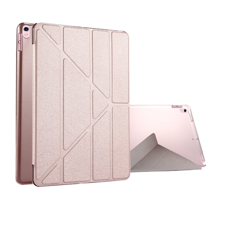 For iPad Pro 10.5 inch Silk Texture Horizontal Deformation Flip Leather Case with 4-folding Holder & Sleep / Wake-up