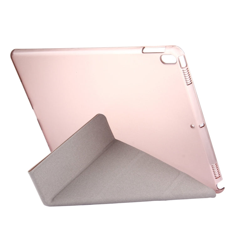 For iPad Pro 10.5 inch Silk Texture Horizontal Deformation Flip Leather Case with 4-folding Holder & Sleep / Wake-up