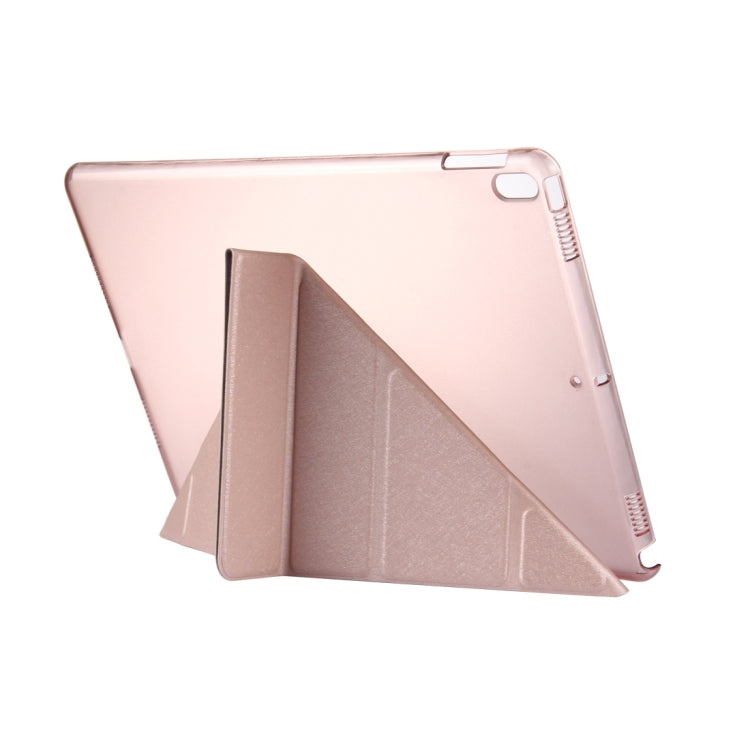 For iPad Pro 10.5 inch Silk Texture Horizontal Deformation Flip Leather Case with 4-folding Holder & Sleep / Wake-up