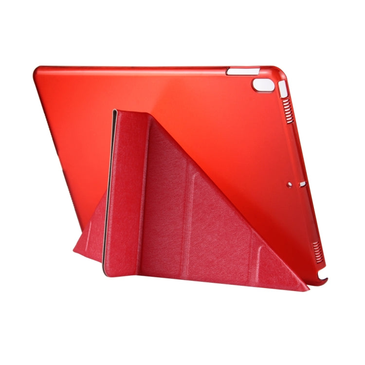 For iPad Pro 10.5 inch Silk Texture Horizontal Deformation Flip Leather Case with 4-folding Holder & Sleep / Wake-up