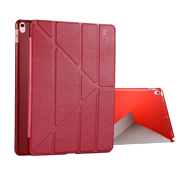 For iPad Pro 10.5 inch Silk Texture Horizontal Deformation Flip Leather Case with 4-folding Holder & Sleep / Wake-up