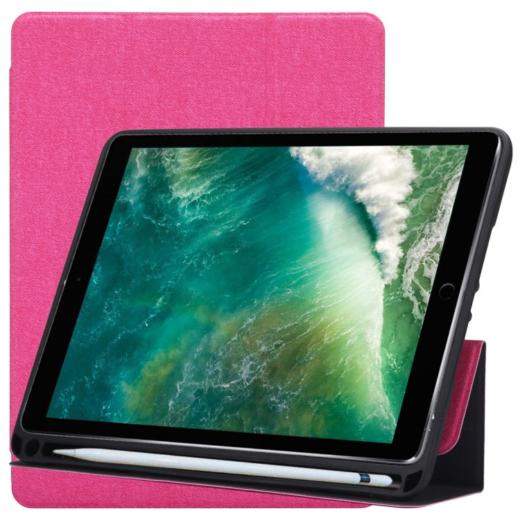 Cloth Texture Pattern Horizontal Flip Leather Case for iPad Pro 10.5 inch ,with Three-folding Holder & Pen Slots