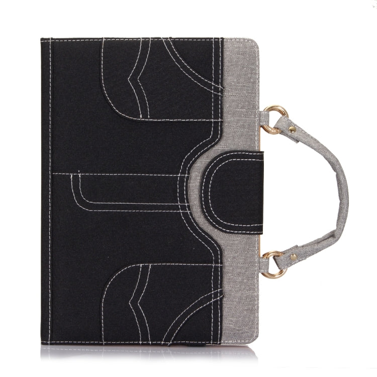 For iPad Pro 10.5 inch Jeans Texture Horizontal Flip Handle Leather Case with Holder & Small Pocket & Sleep / Wake-up (Black)