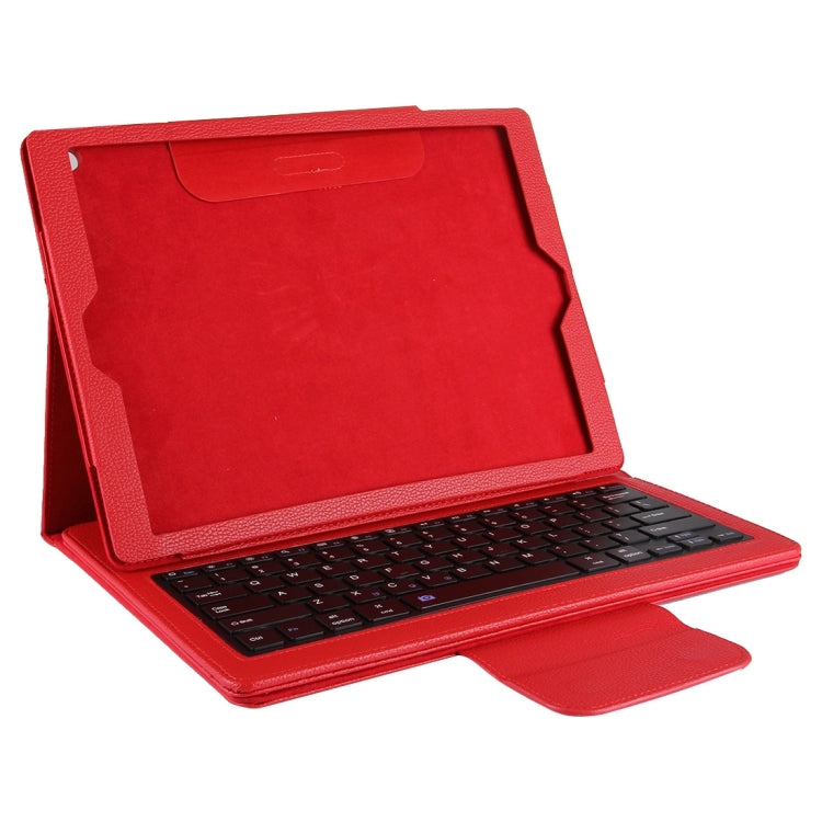 For iPad Pro 12.9 inch (2017) Detachable Bluetooth Keyboard + Litchi Texture Horizontal Flip Leather Tablet Case with Holder