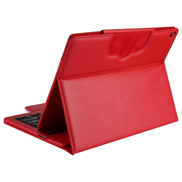 For iPad Pro 12.9 inch (2017) Detachable Bluetooth Keyboard + Litchi Texture Horizontal Flip Leather Tablet Case with Holder