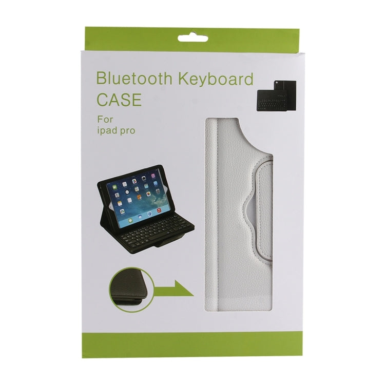 For iPad Pro 12.9 inch (2017) Detachable Bluetooth Keyboard + Litchi Texture Horizontal Flip Leather Tablet Case with Holder