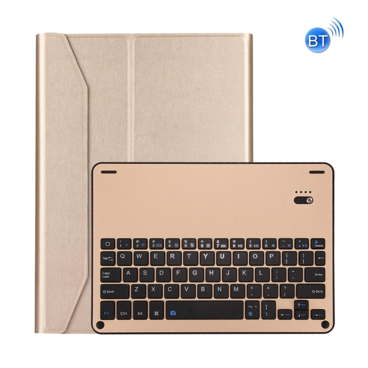 For iPad Pro 10.5 inch Detachable Aluminum Alloy Bluetooth Keyboard + Lambskin Texture Leather Tablet Case with Holder