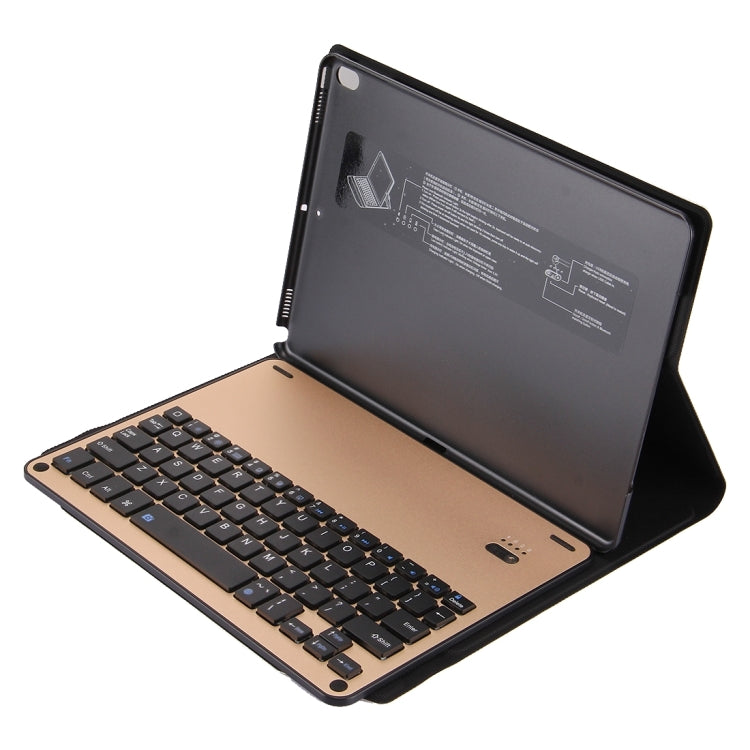 For iPad Pro 10.5 inch Detachable Aluminum Alloy Bluetooth Keyboard + Lambskin Texture Leather Tablet Case with Holder