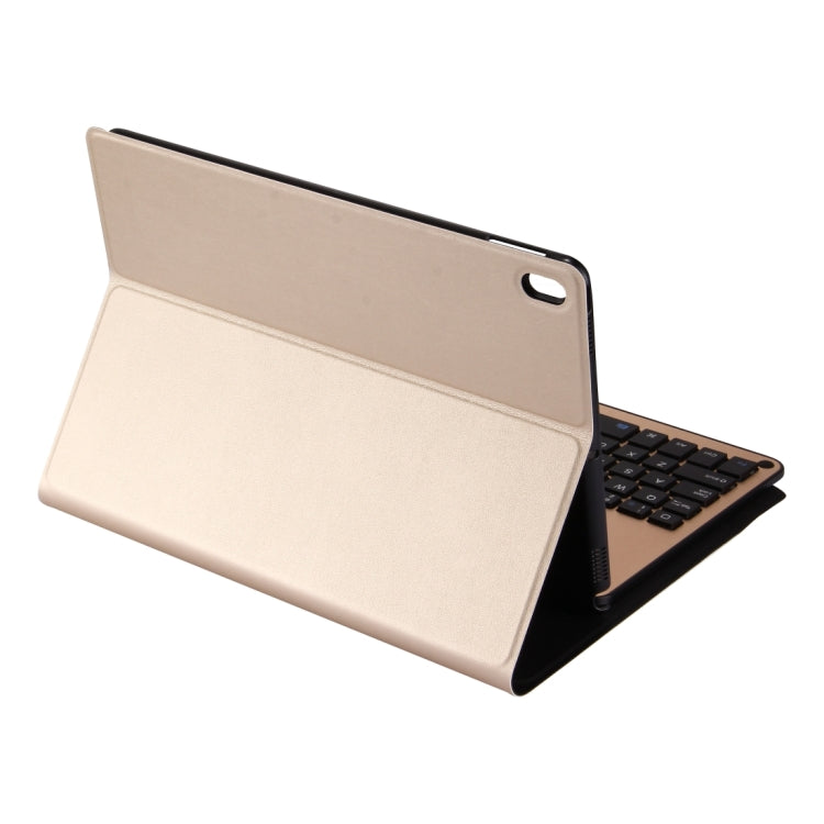 For iPad Pro 10.5 inch Detachable Aluminum Alloy Bluetooth Keyboard + Lambskin Texture Leather Tablet Case with Holder