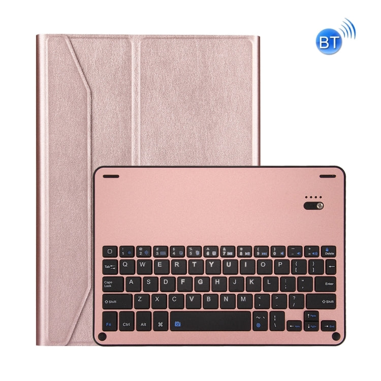 For iPad Pro 10.5 inch Detachable Aluminum Alloy Bluetooth Keyboard + Lambskin Texture Leather Tablet Case with Holder