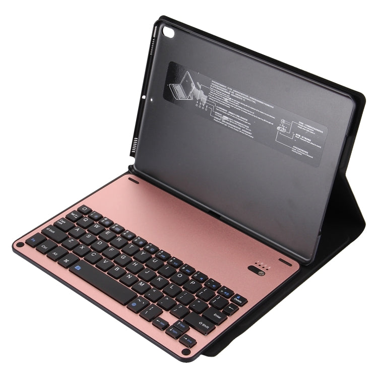 For iPad Pro 10.5 inch Detachable Aluminum Alloy Bluetooth Keyboard + Lambskin Texture Leather Tablet Case with Holder
